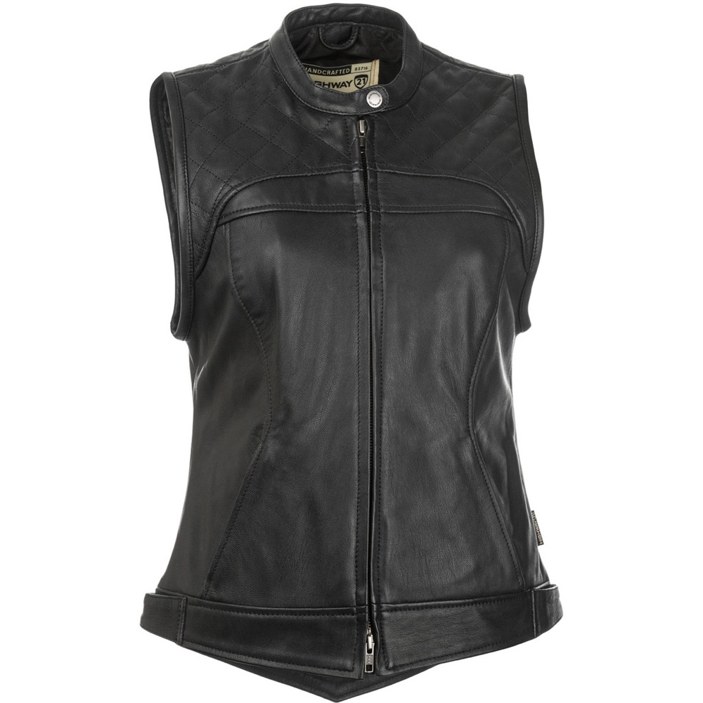 Hand Crafted Quilted Black Leather Vest